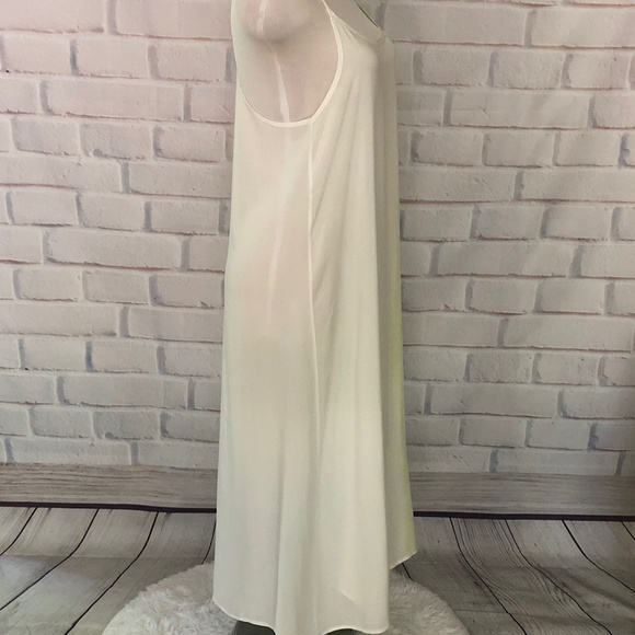 LACAUSA Rayon Racerback Slip Dress. White and Green.  NWT Size Medium - Picture 5 of 11